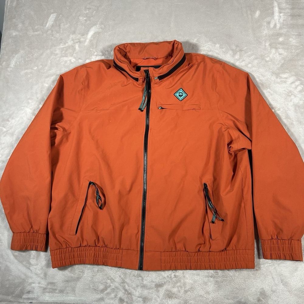 Outdoor Afro x REI Co-Op Jacket Mens 2XL Orange Full Zip Hooded Hike Lightweight
